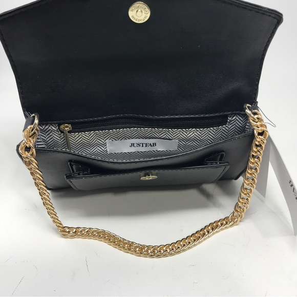 JustFab #Fabforall Universal Hand/Belt Bag, Size OS - Black/Gold - Picture 10 of 10